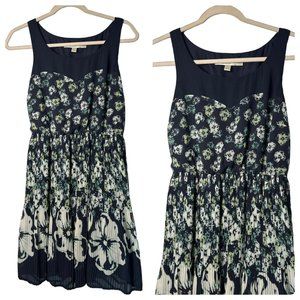 Lauren Conrad Ladies Fit & Flare Floral Blue Sleeveless Summer Dress Size 6